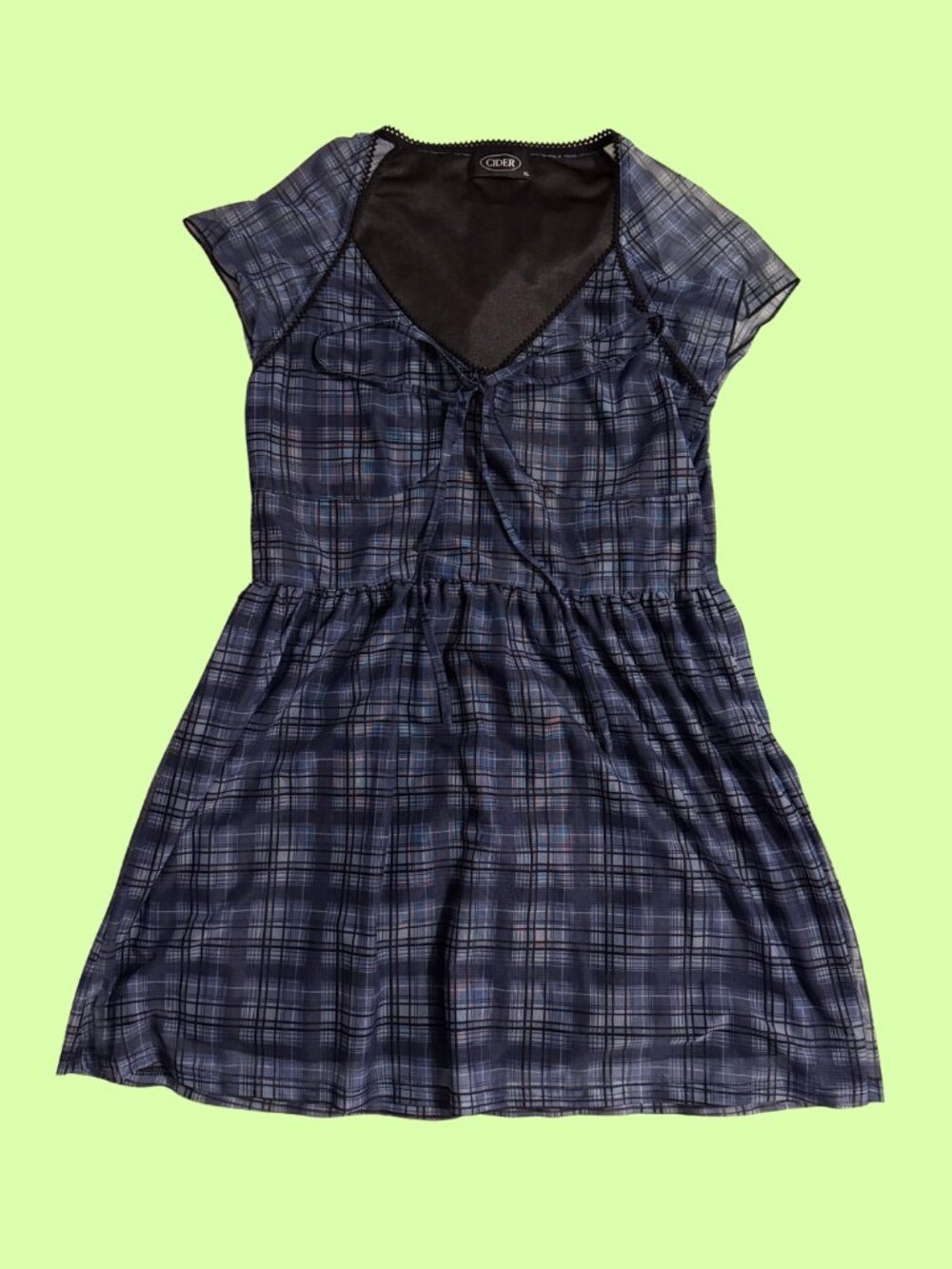 Plaid Knot Front Mini Dress